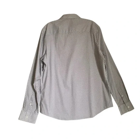 Calvin Klein Men's Dress Shirt L Button Up Geometric Long Sleeve Office Preppy - Picture 2 of 8